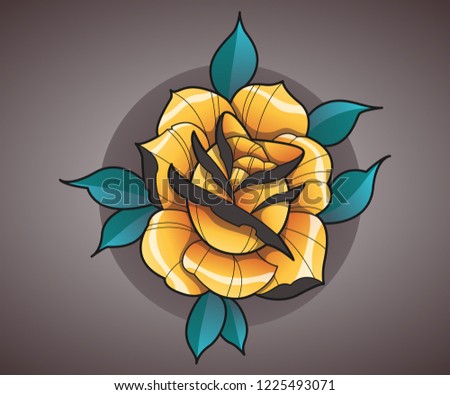 Rose tattoo illustration