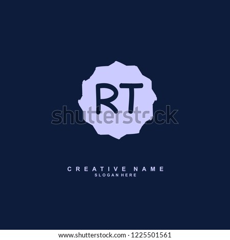 R T RT Initial logo template vector