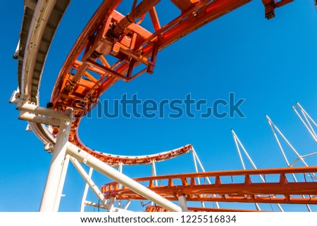 incomplete rollercoaster at the oktoberfest in munich - germany