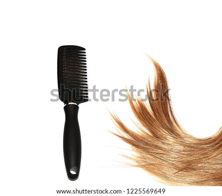Woman hair styling with white background no people stock photo