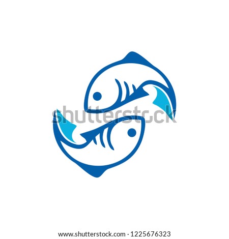 fish logo seafood badge design vector inspiration
