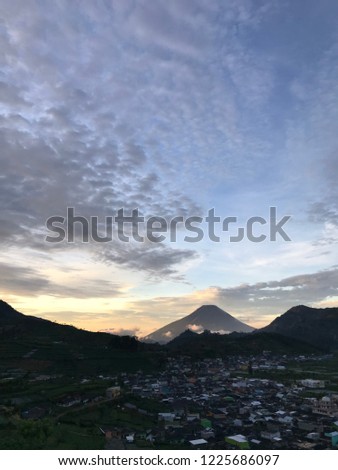 The morning view dieng plateu central java Indonesia