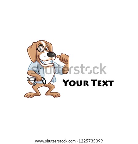 Dog Doctor Logo Veterinary Cartoon Mascot Character Design