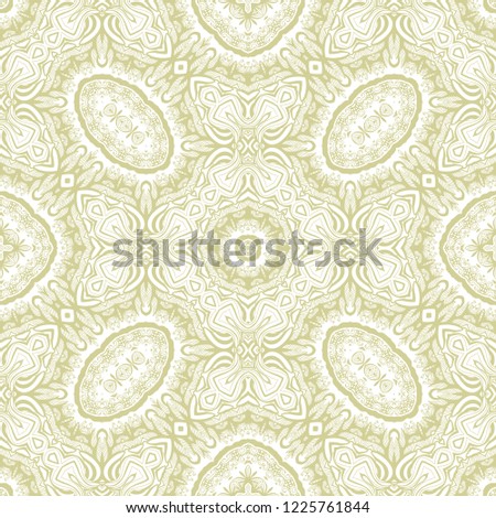 Golden seamless ornamental texture, white background