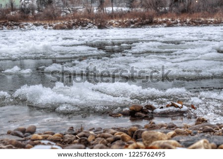 Low Angle Ice On River View