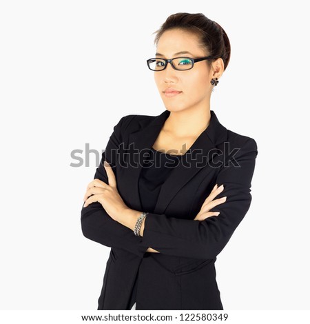 Isolated Young  Business woman on white