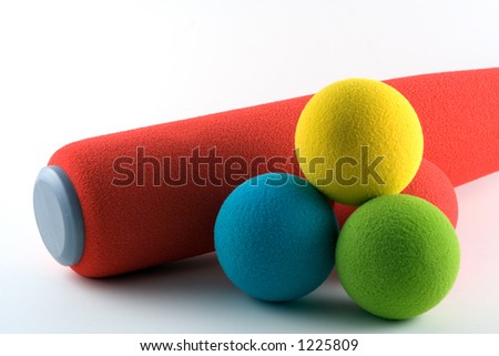 Foam bat and soft balls