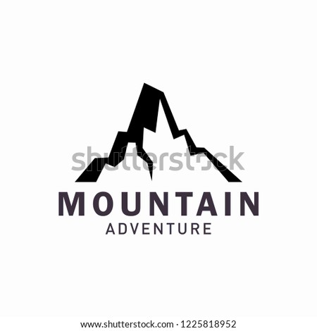 Vintage Mountain Outdoor Adventure Logo Illustration