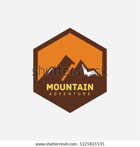 modern mountain and rock Climbing logo badge illustration