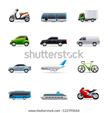 Transportation icon series in colors