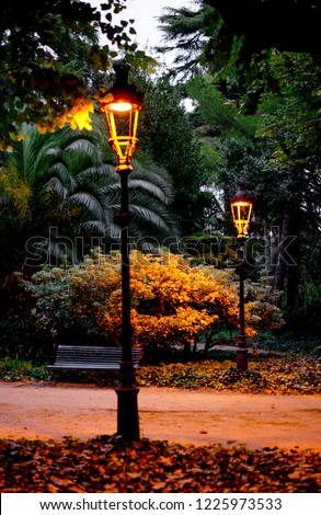 Lantern in the Park of Barcelona