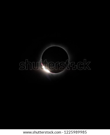 Diamond ring, prominence and internal corona (second contact). Total solar eclipse March 9, 2016. An observation from Tidore island. Maluku Utara, Indonesia 