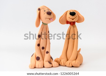Cute cartoon character dogs made from icing