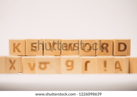 KEYWORD word made with building blocks. 