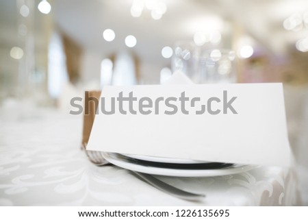 Wedding invitation with mockup on ceremony table