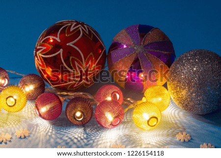 Christmas lights and balls