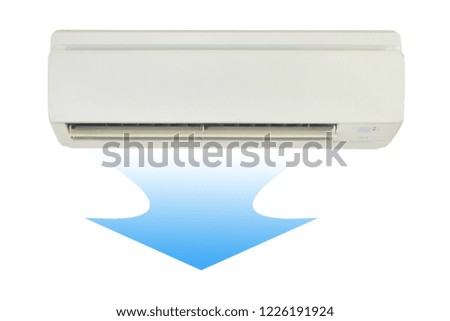 Air conditioner cool temperature room control isolated on white background. This has clipping path.