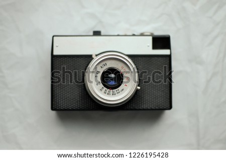 photo camera on white background
