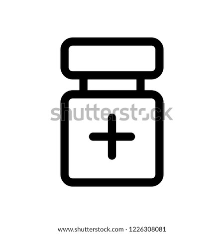 pills jar outline icon on transparent background