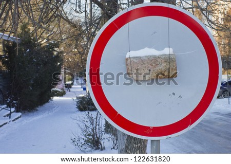  Stop sign at the street.Approach with humor