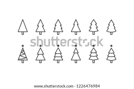 Cute collection of vector Christmas trees