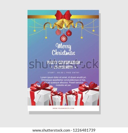 Christmas Party Card Design with giftbox
