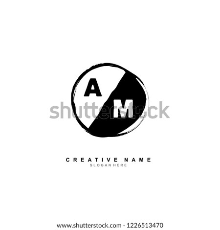 A M AM Initial logo template vector