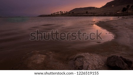 sunset in the dead sea
