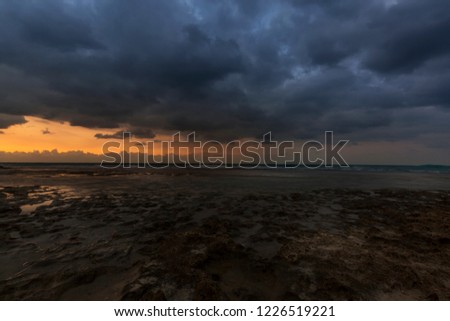 sunset at palmahim beach, israel