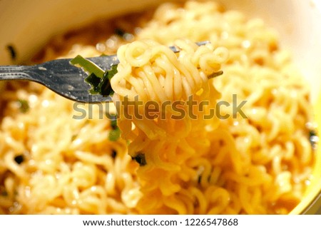 Instant noodles close up 