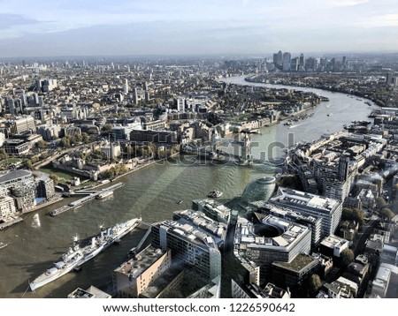 An aerial view of London taken from the Shard