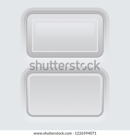White web interface buttons. Square 3d icons. Vector illustration