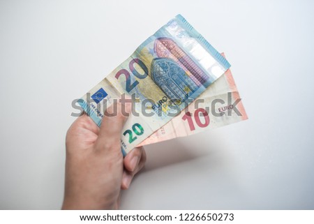 human hand with money 