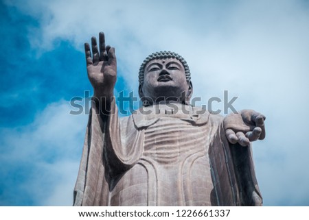 Big Buddha "Ushiku Daibutsu" in Japan. The largest Buddha statue in the world.