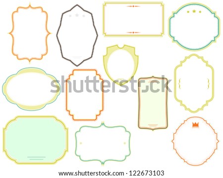 vector frames coloured set