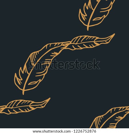 feather seamless pattern hand drawn sketch