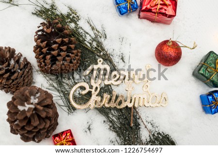 Christmas background on snow 