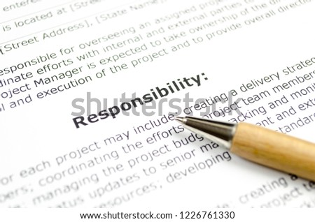 responsibility with wooden pen