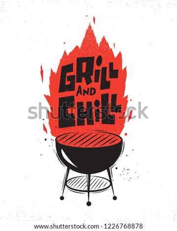 Grill party typographic poster.Vector illustration. Royalty-Free Stock Photo #1226768878
