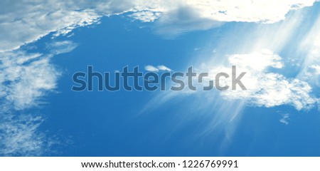Blue sky with white clouds landscape  abstract background.