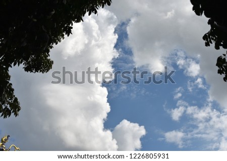  tropical blue sky white clouds formation as background