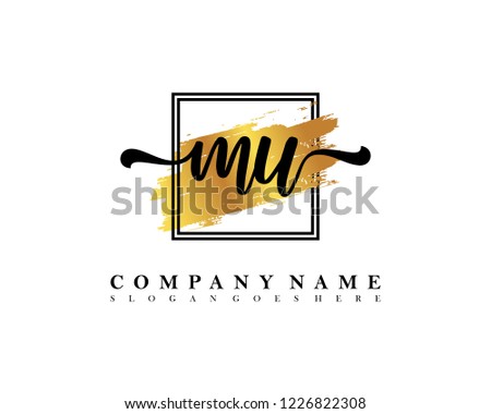 MU Initial handwriting logo concept