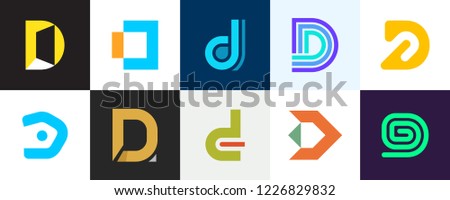 Set of letter D logo. Icon design. Template elements - Collection of vector sign