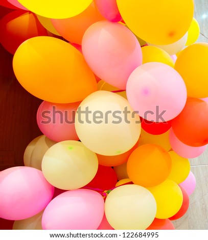 Red, orange and pink balloons