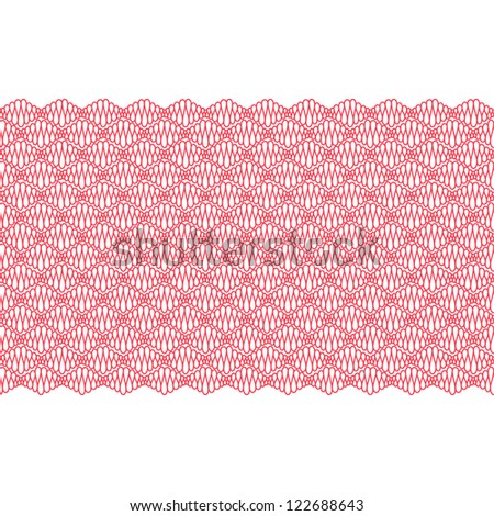 Seamless border with red curly lines. Vector illustration
