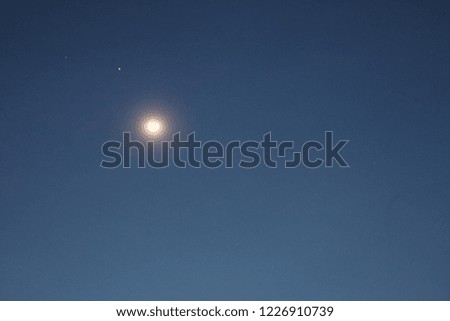 crescent moon. moonlight at night. dark background, 