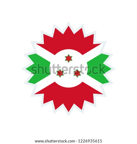 Burundi flag. Burundi star flag.