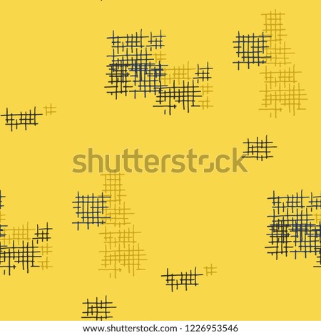 Grunge Seamless Lattice. Abstract Pattern. Vintage Hand Drawn Texture with Scribble Crossing Lines. Colorful Vector Pattern for Wallpaper, Cotton, Textile. Abstract Seamless Pattern.