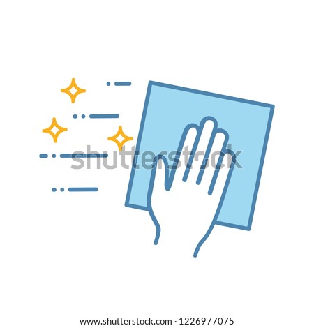 Cleaning napkin color icon. Windows cleaning cloth. Surface wiping, disinfection. Isolated vector illustration