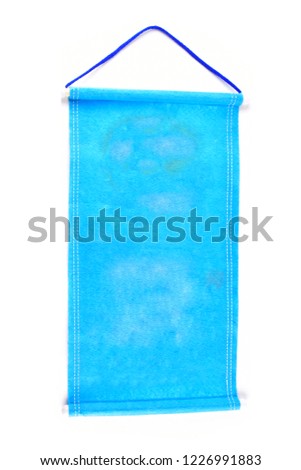 sky blue scroll isolated on white background 